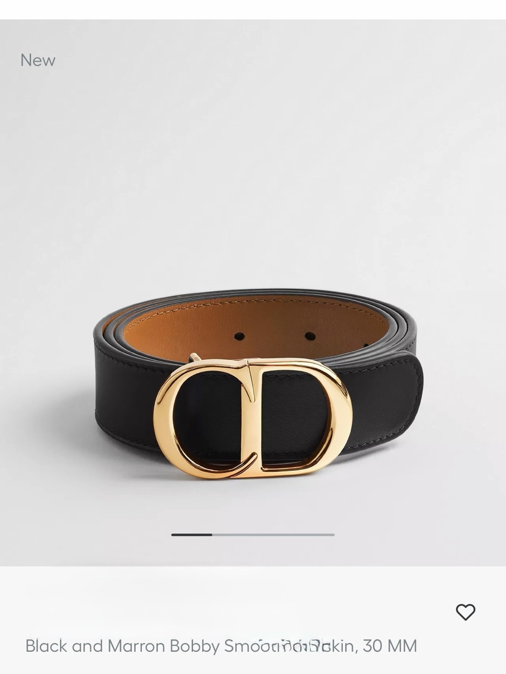 Dior CD Icon Belt in all Black with Gold Buckle - New with tags